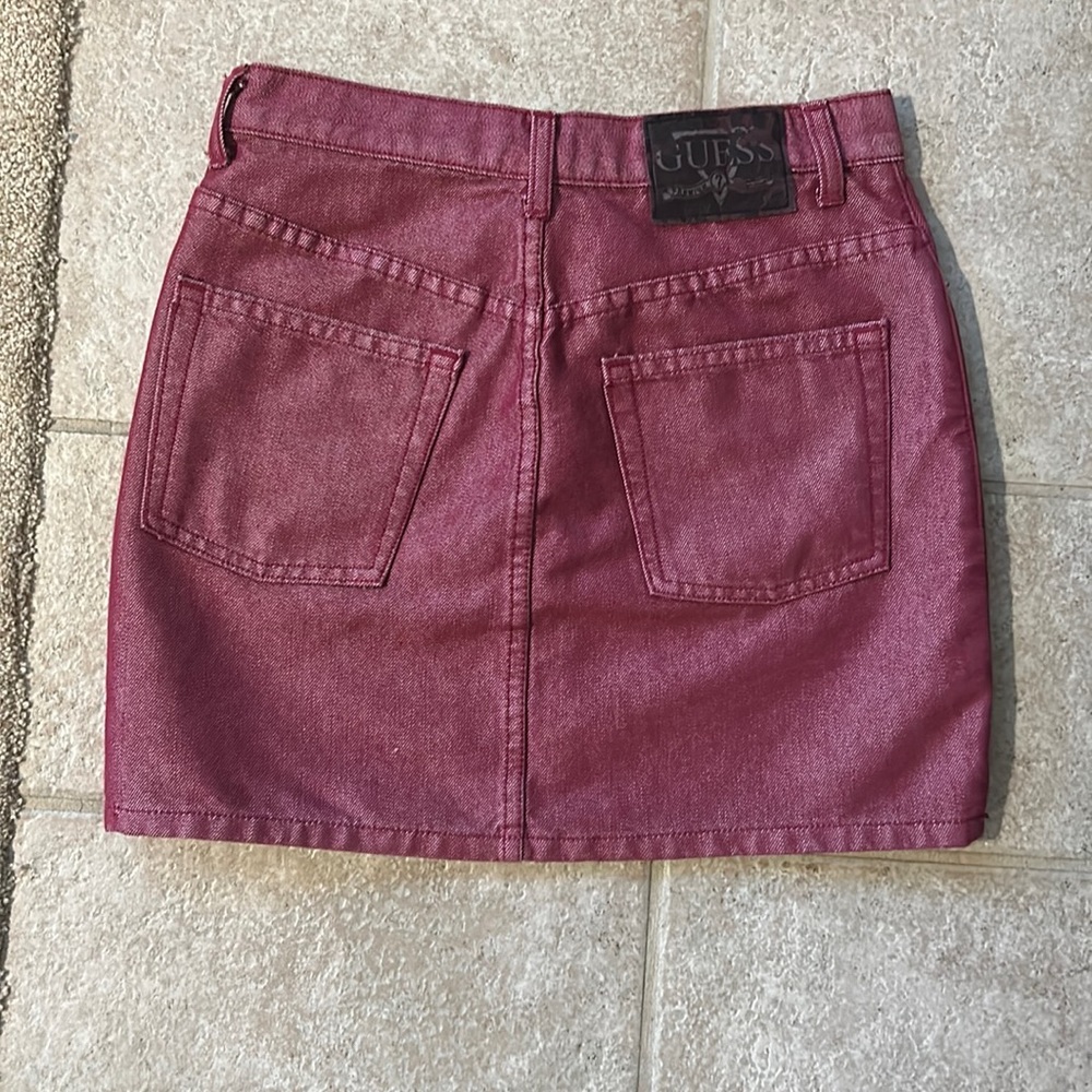 GUESS High Waisted Metallic Denim Skirt - Picture 2 of 2